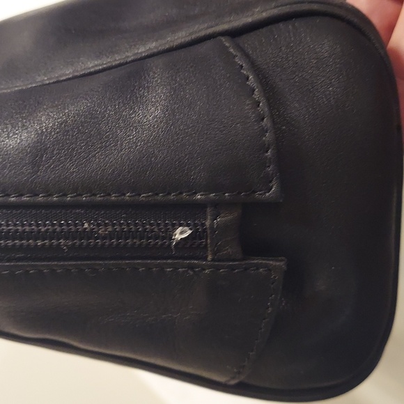 Authentic Loewe Large Anagram Black Leather Clutch Cosmetic Bag Vintage - Picture 7 of 12